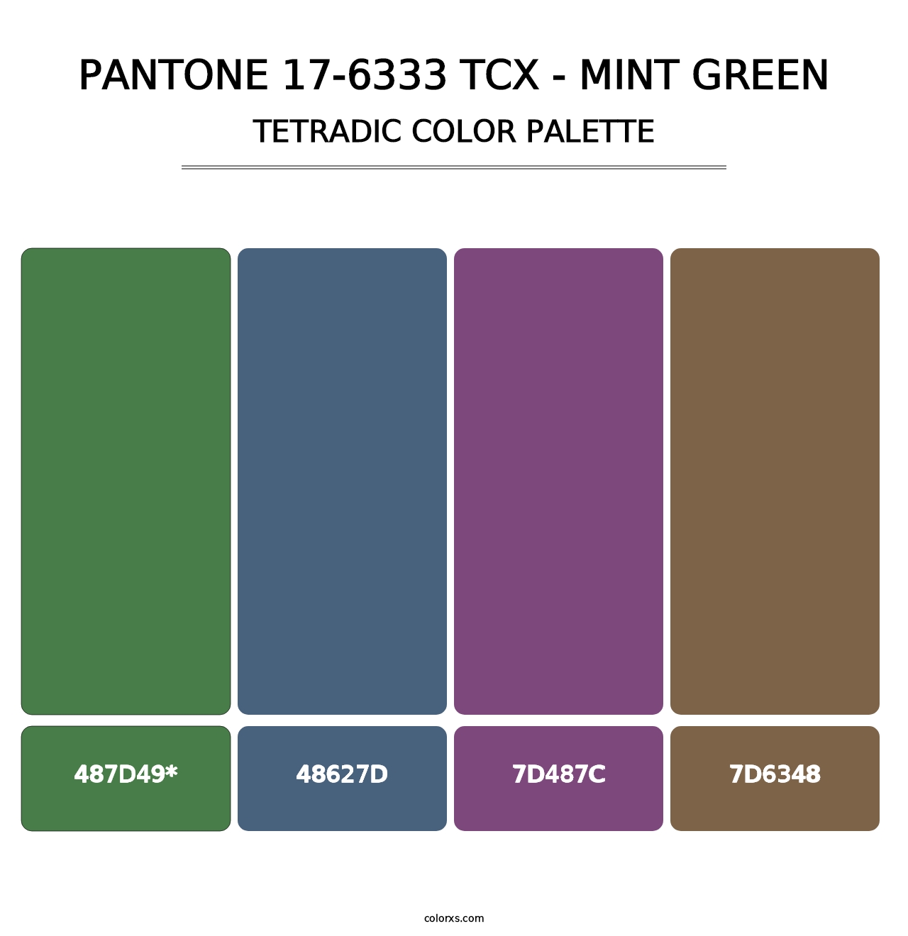 PANTONE 17-6333 TCX - Mint Green - Tetradic Color Palette