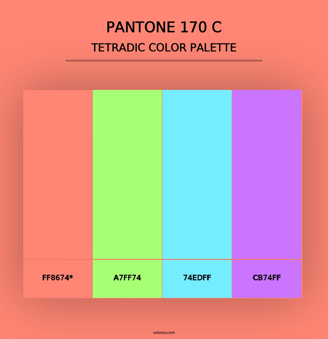 PANTONE 170 C - Tetradic Color Palette