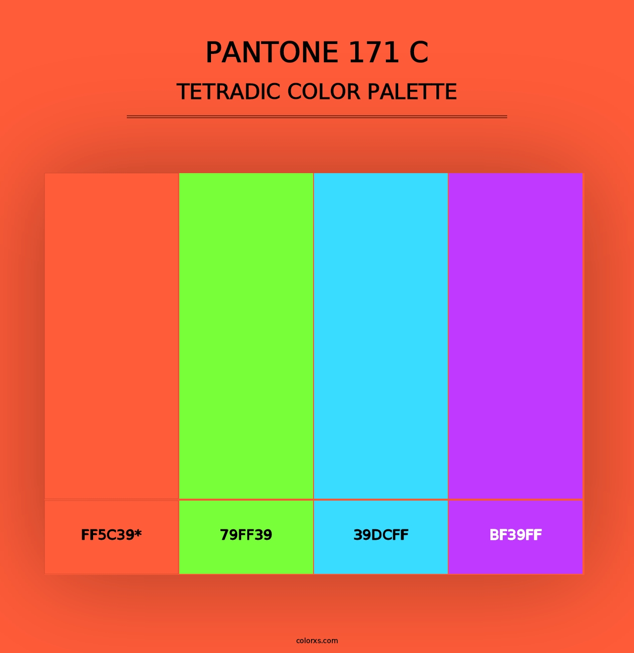 PANTONE 171 C - Tetradic Color Palette