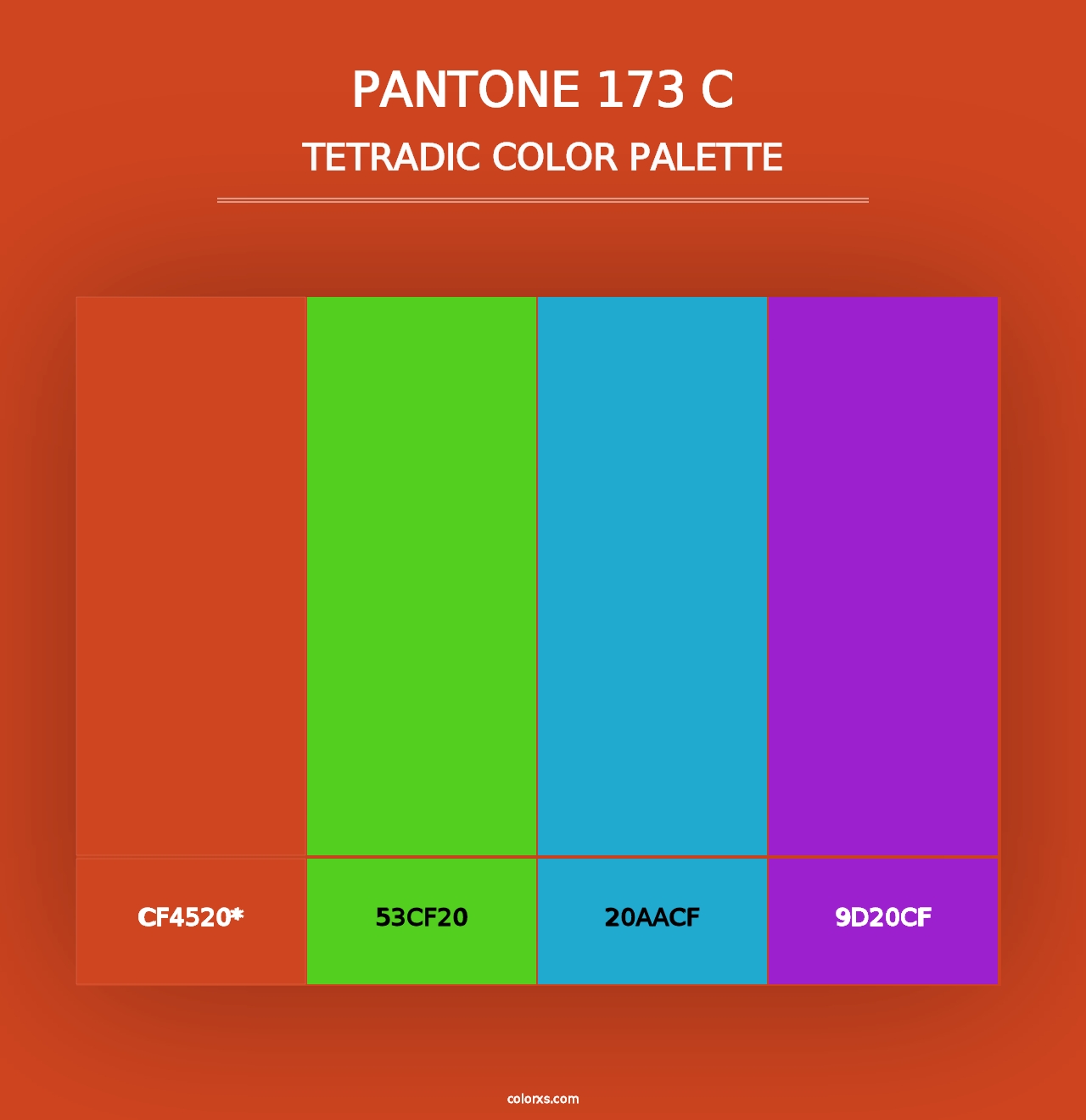 PANTONE 173 C - Tetradic Color Palette