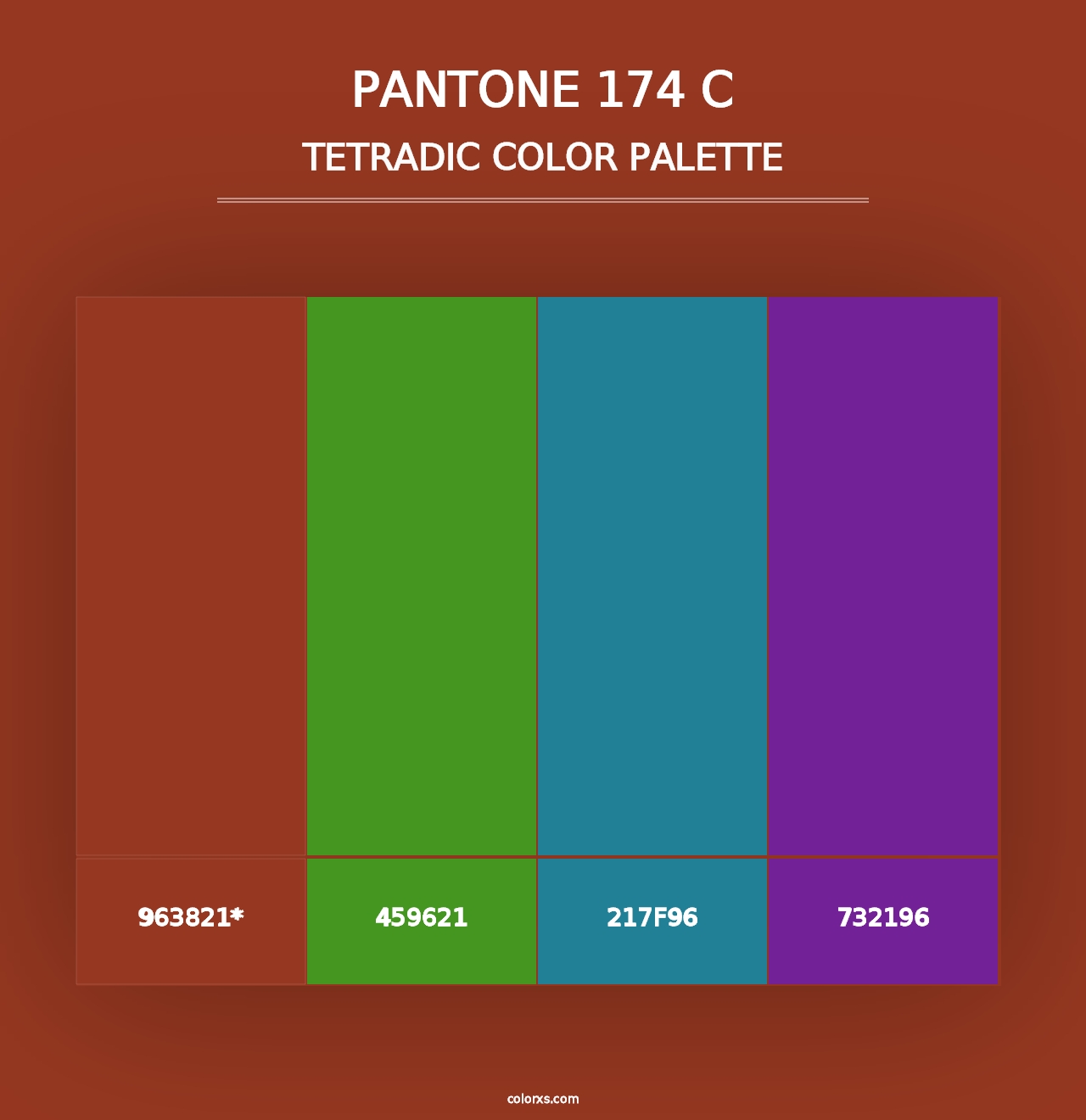 PANTONE 174 C - Tetradic Color Palette