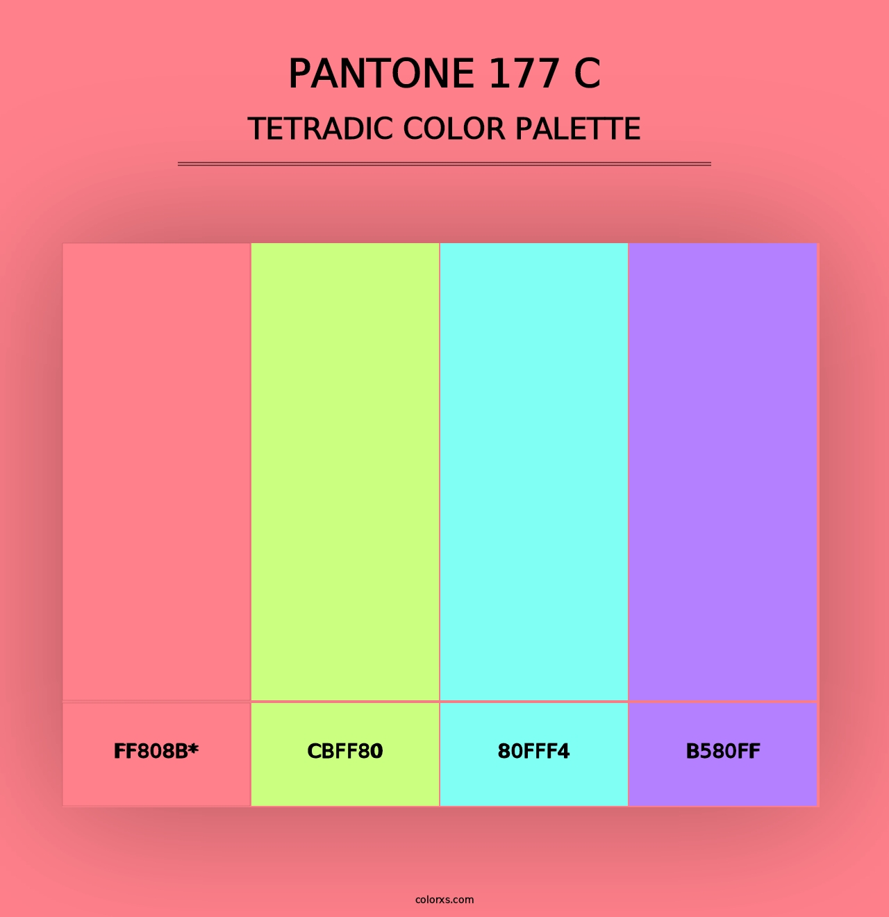 PANTONE 177 C - Tetradic Color Palette