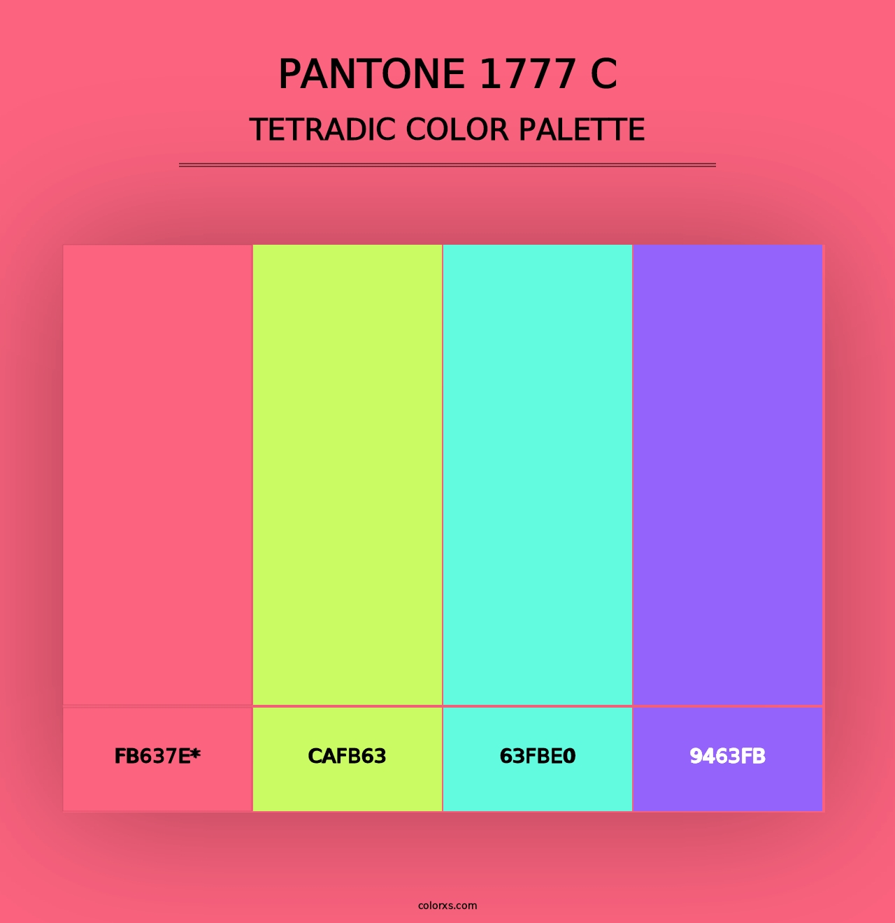 PANTONE 1777 C - Tetradic Color Palette