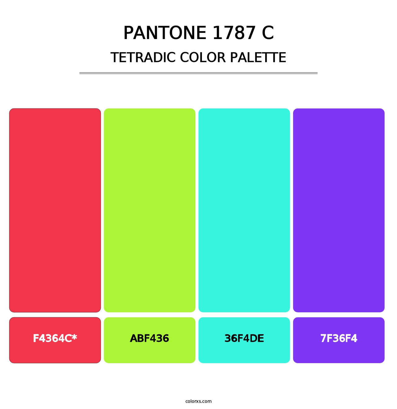 PANTONE 1787 C - Tetradic Color Palette