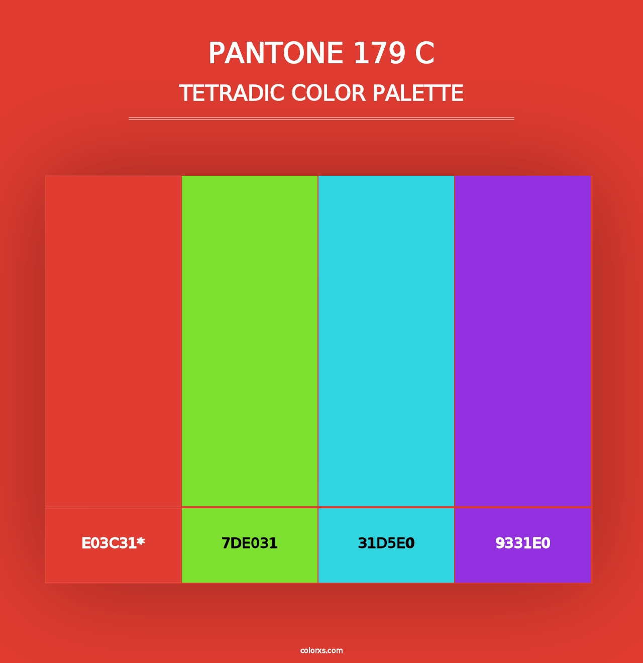 PANTONE 179 C - Tetradic Color Palette