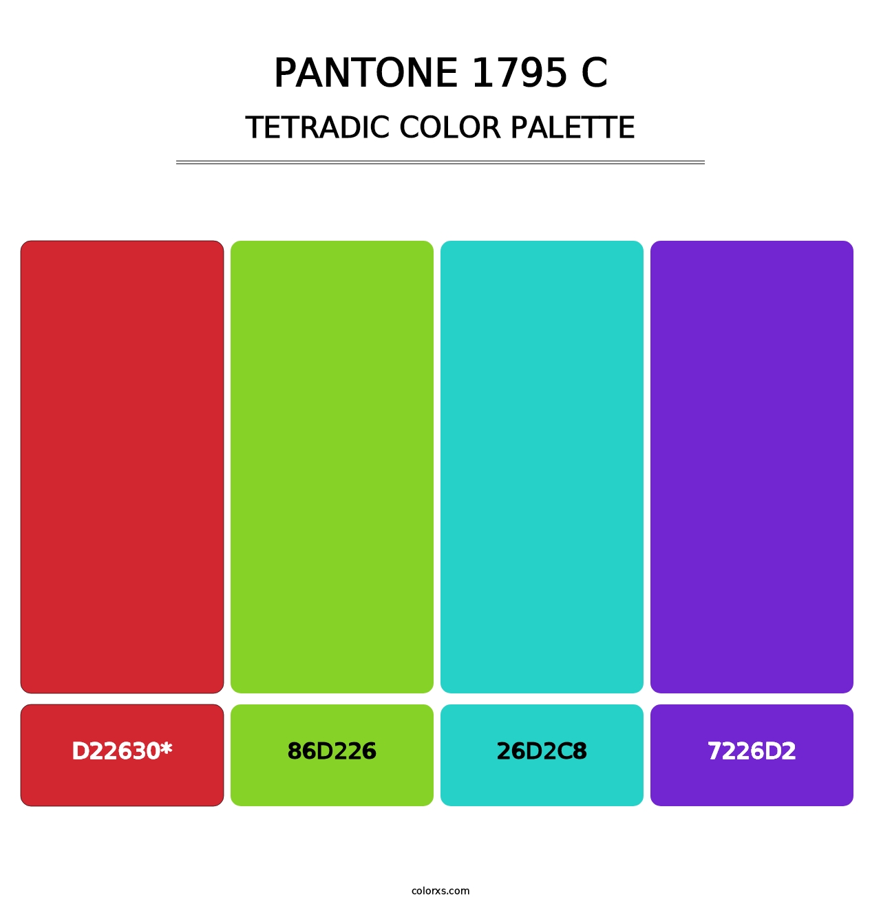 PANTONE 1795 C - Tetradic Color Palette