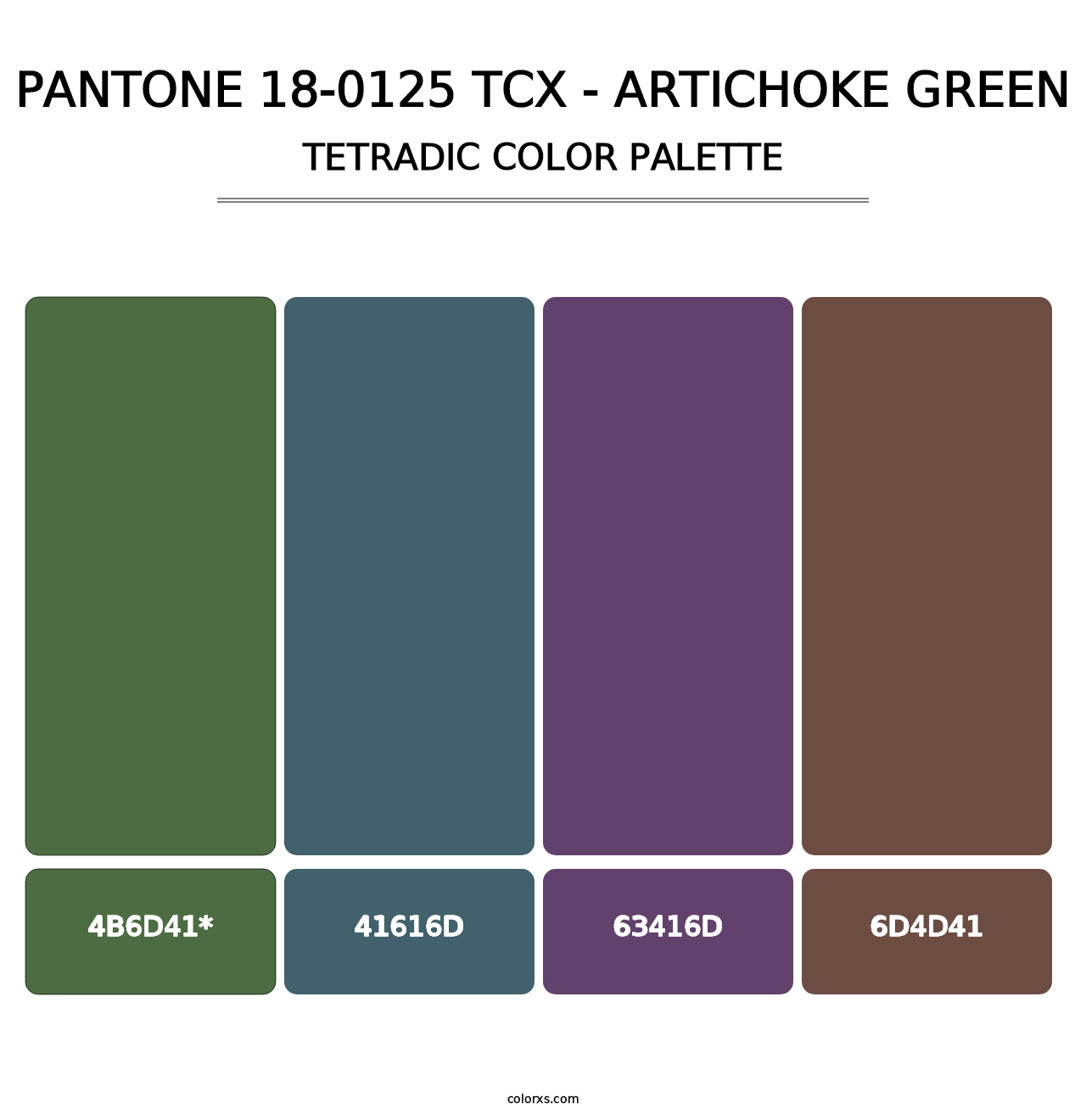 PANTONE 18-0125 TCX - Artichoke Green - Tetradic Color Palette