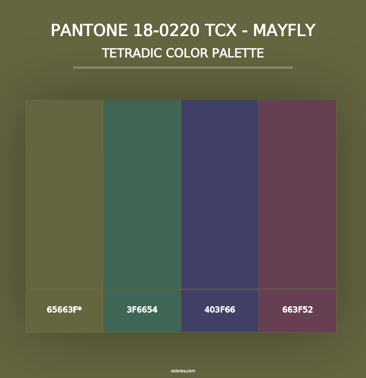 PANTONE 18-0220 TCX - Mayfly - Tetradic Color Palette