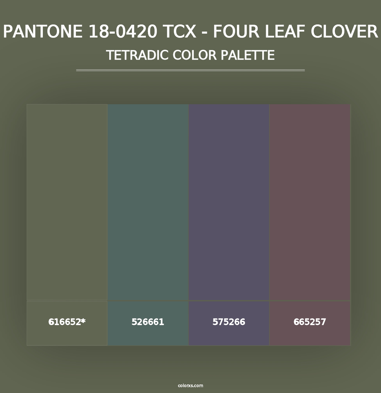 PANTONE 18-0420 TCX - Four Leaf Clover - Tetradic Color Palette