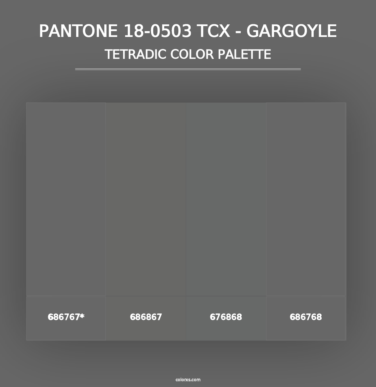 PANTONE 18-0503 TCX - Gargoyle - Tetradic Color Palette