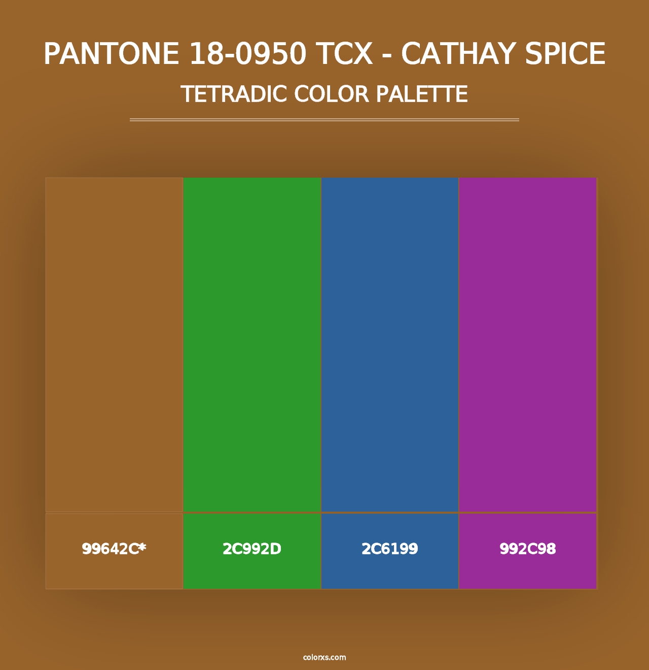 PANTONE 18-0950 TCX - Cathay Spice - Tetradic Color Palette