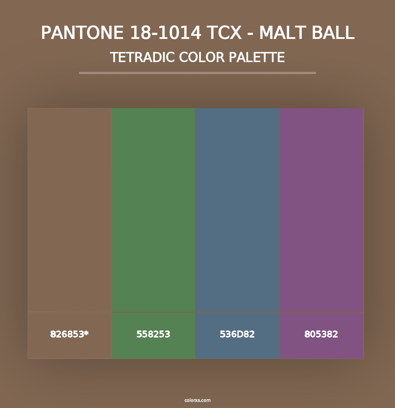 PANTONE 18-1014 TCX - Malt Ball - Tetradic Color Palette