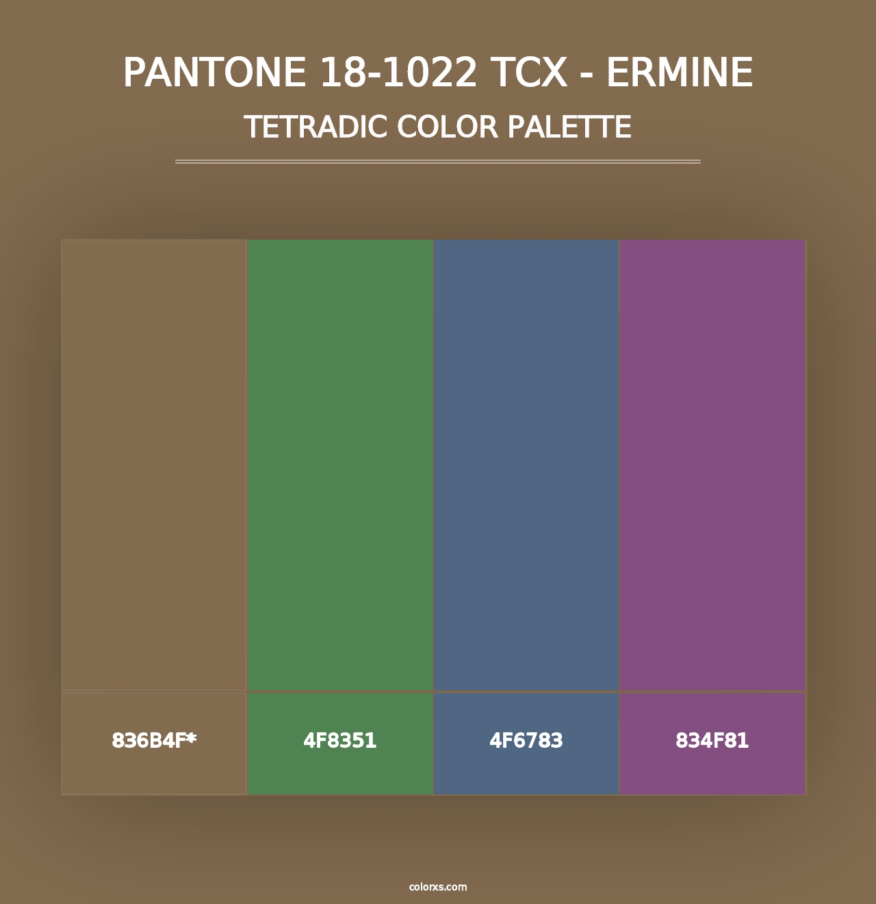 PANTONE 18-1022 TCX - Ermine - Tetradic Color Palette