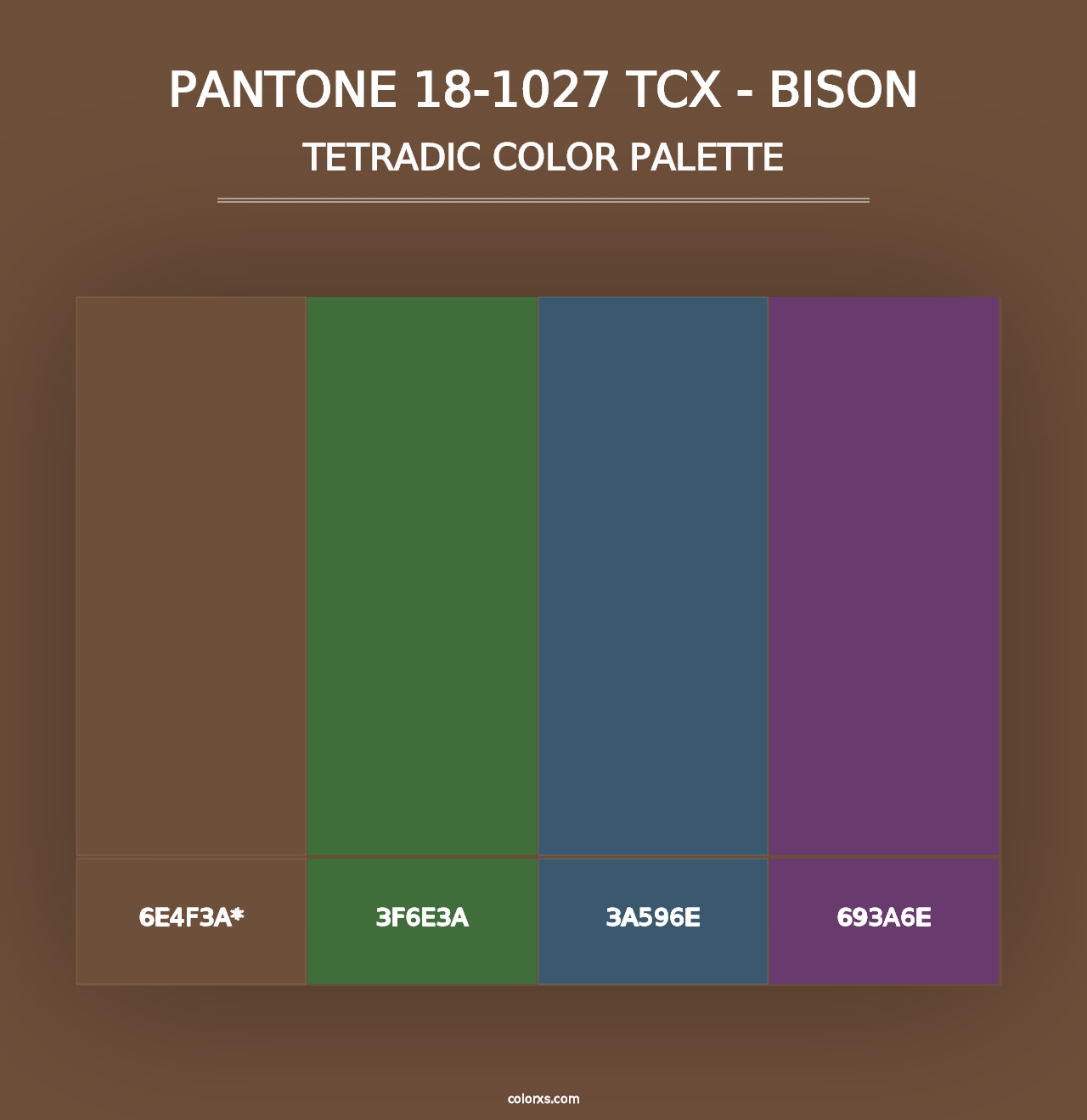 PANTONE 18-1027 TCX - Bison - Tetradic Color Palette