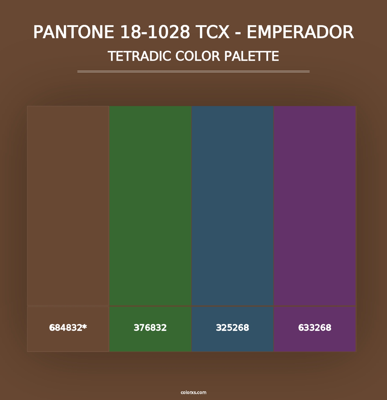 PANTONE 18-1028 TCX - Emperador - Tetradic Color Palette