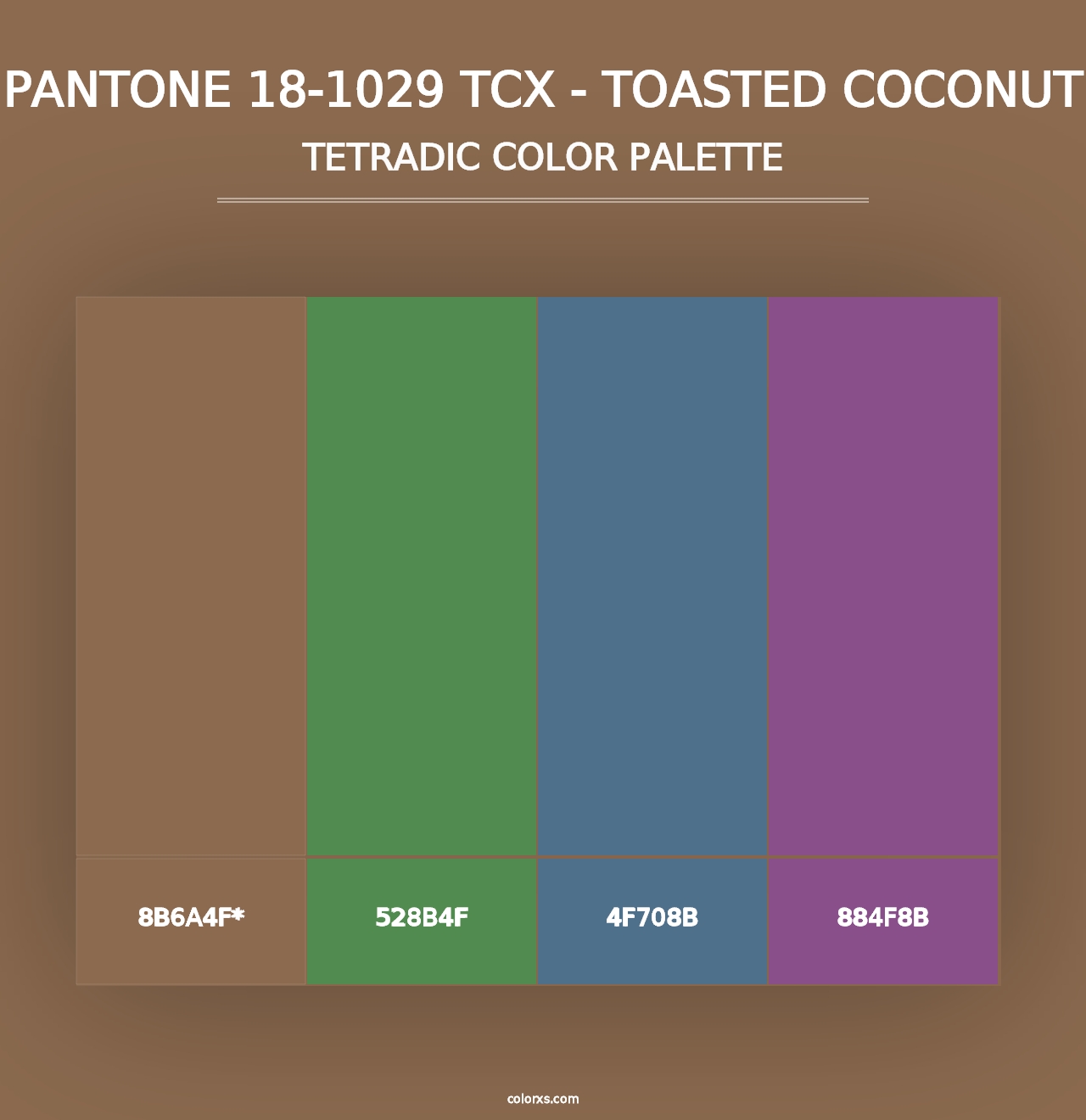 PANTONE 18-1029 TCX - Toasted Coconut - Tetradic Color Palette