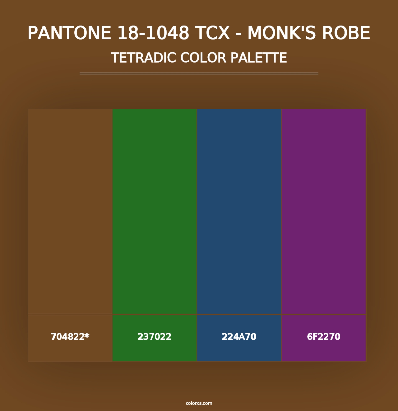 PANTONE 18-1048 TCX - Monk's Robe - Tetradic Color Palette