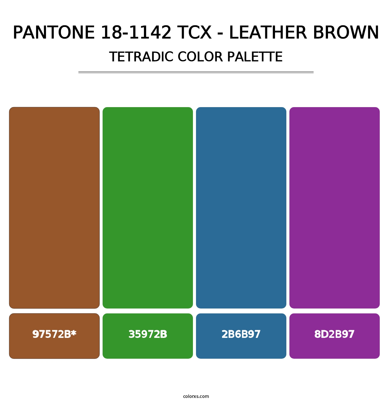 PANTONE 18-1142 TCX - Leather Brown - Tetradic Color Palette