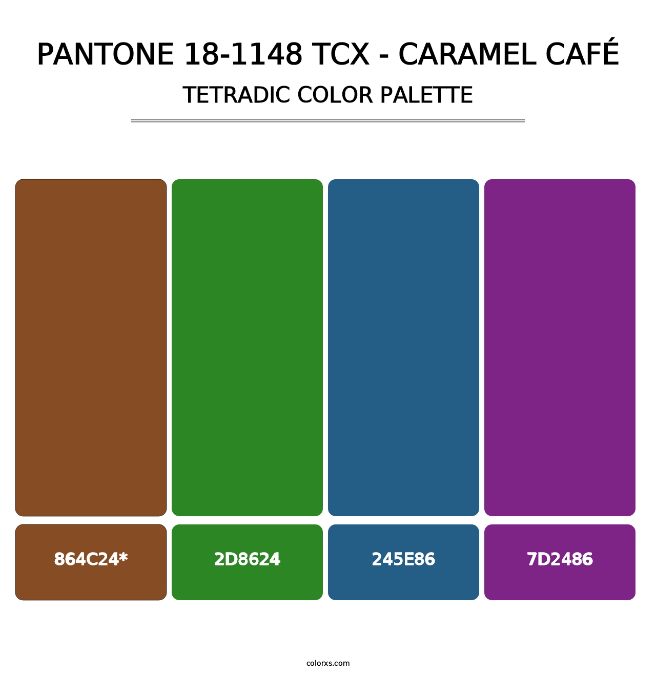 PANTONE 18-1148 TCX - Caramel Café - Tetradic Color Palette