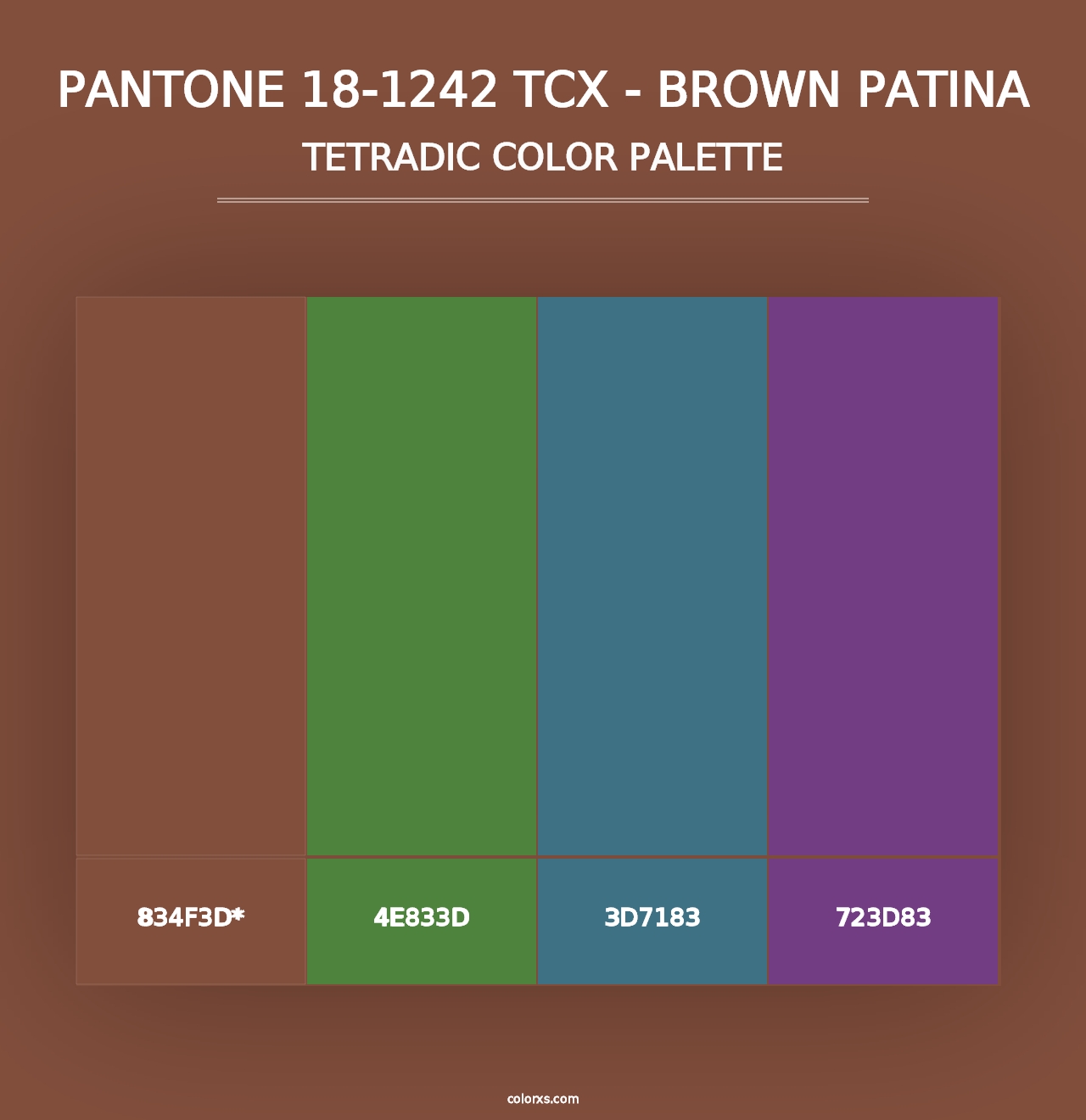 PANTONE 18-1242 TCX - Brown Patina - Tetradic Color Palette