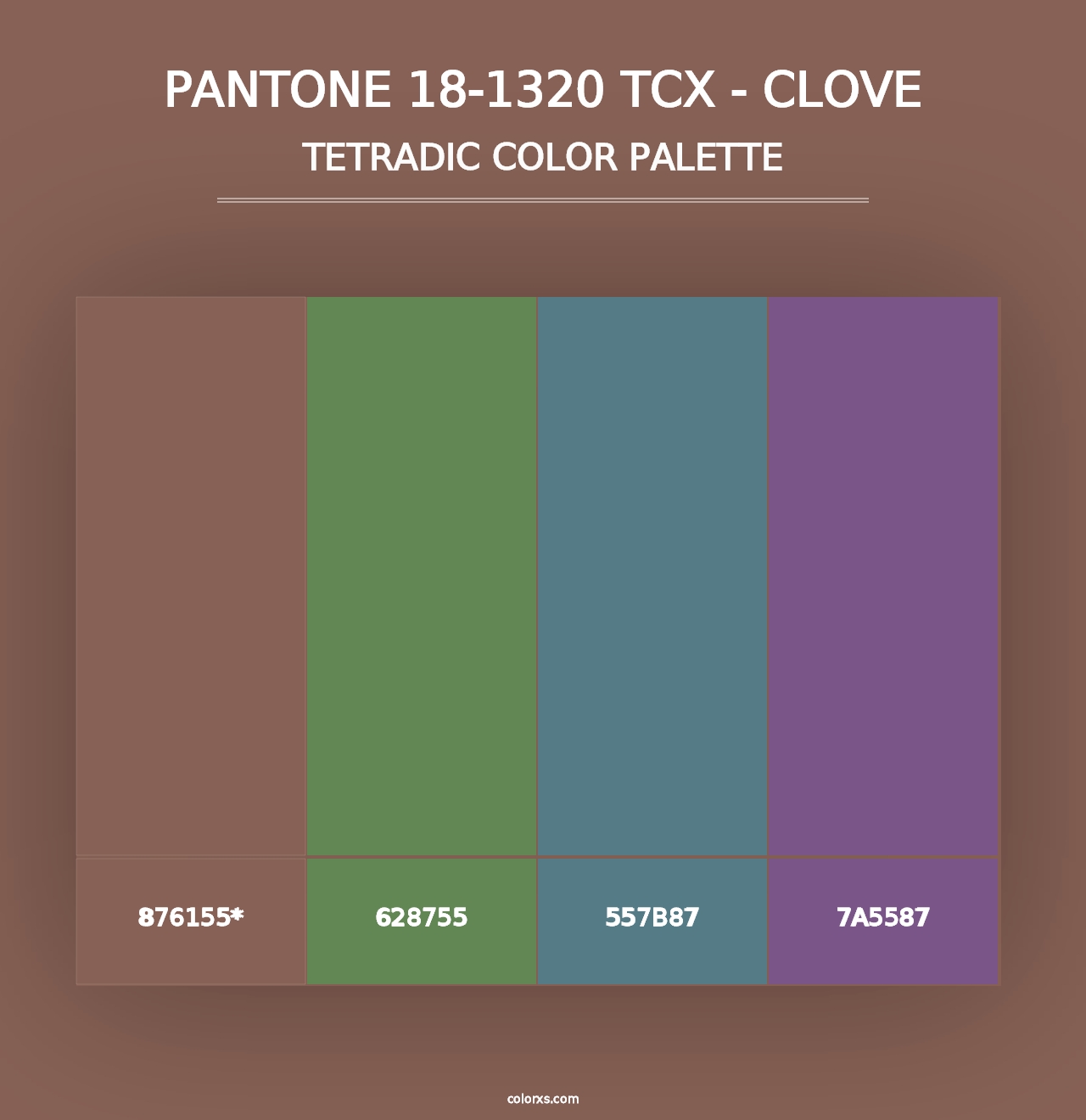 PANTONE 18-1320 TCX - Clove - Tetradic Color Palette