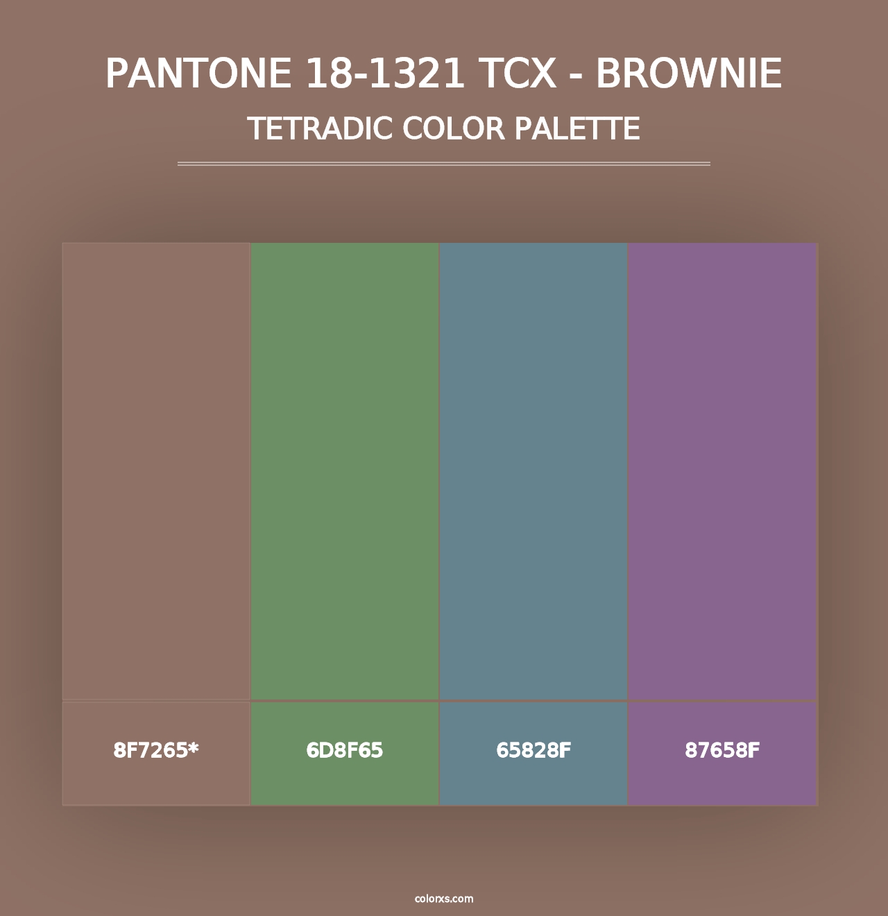 PANTONE 18-1321 TCX - Brownie - Tetradic Color Palette