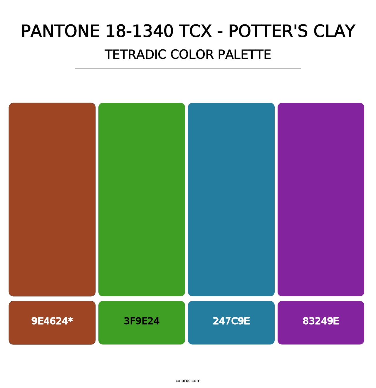 PANTONE 18-1340 TCX - Potter's Clay - Tetradic Color Palette