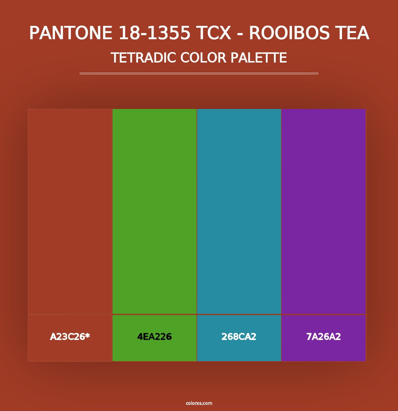 PANTONE 18-1355 TCX - Rooibos Tea - Tetradic Color Palette