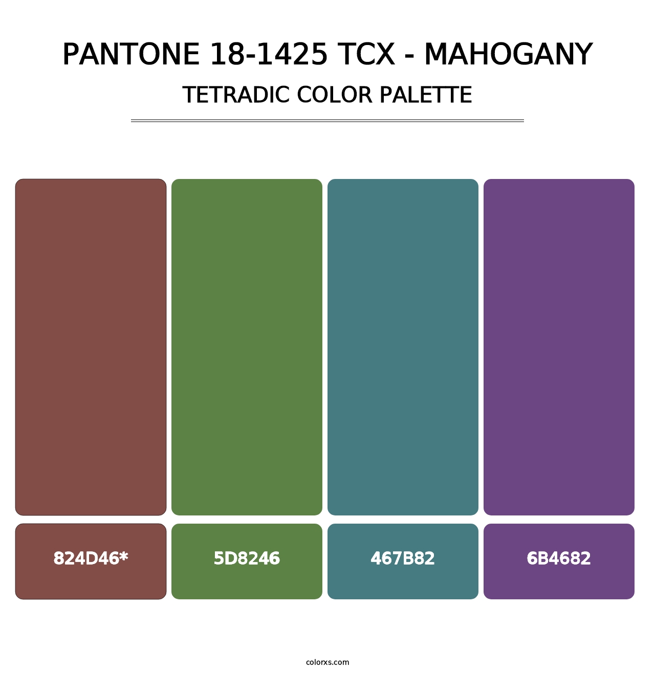 PANTONE 18-1425 TCX - Mahogany - Tetradic Color Palette