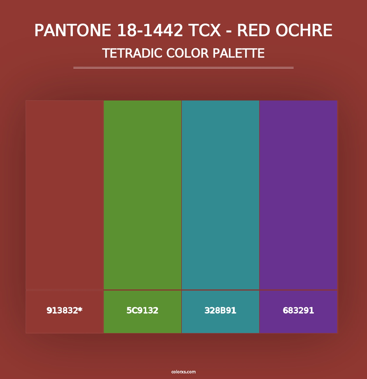 PANTONE 18-1442 TCX - Red Ochre - Tetradic Color Palette