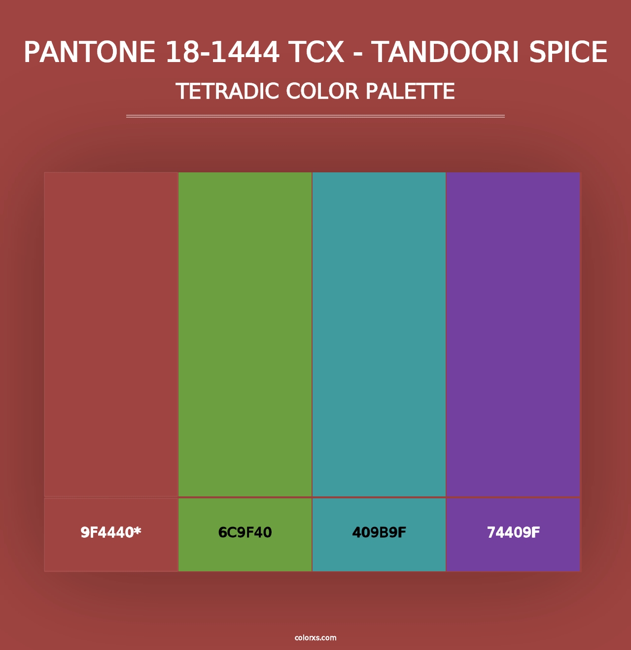 PANTONE 18-1444 TCX - Tandoori Spice - Tetradic Color Palette