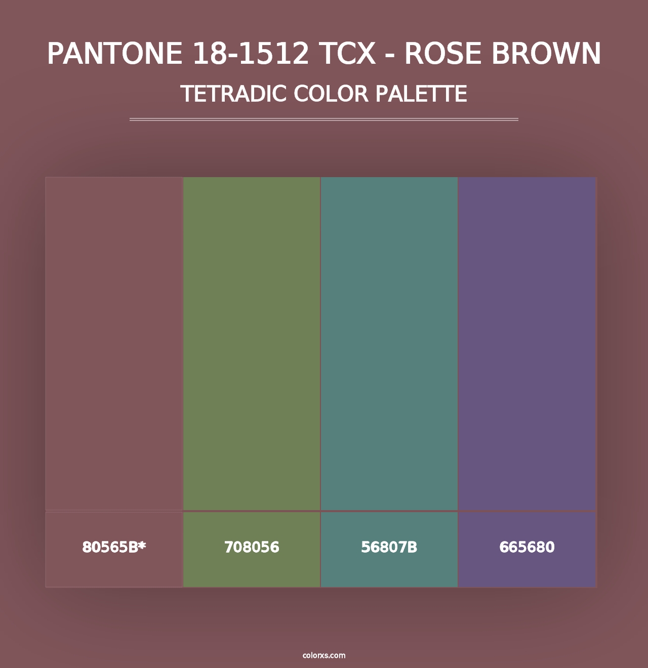 PANTONE 18-1512 TCX - Rose Brown - Tetradic Color Palette