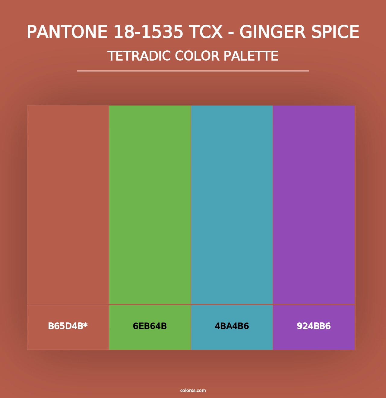 PANTONE 18-1535 TCX - Ginger Spice - Tetradic Color Palette