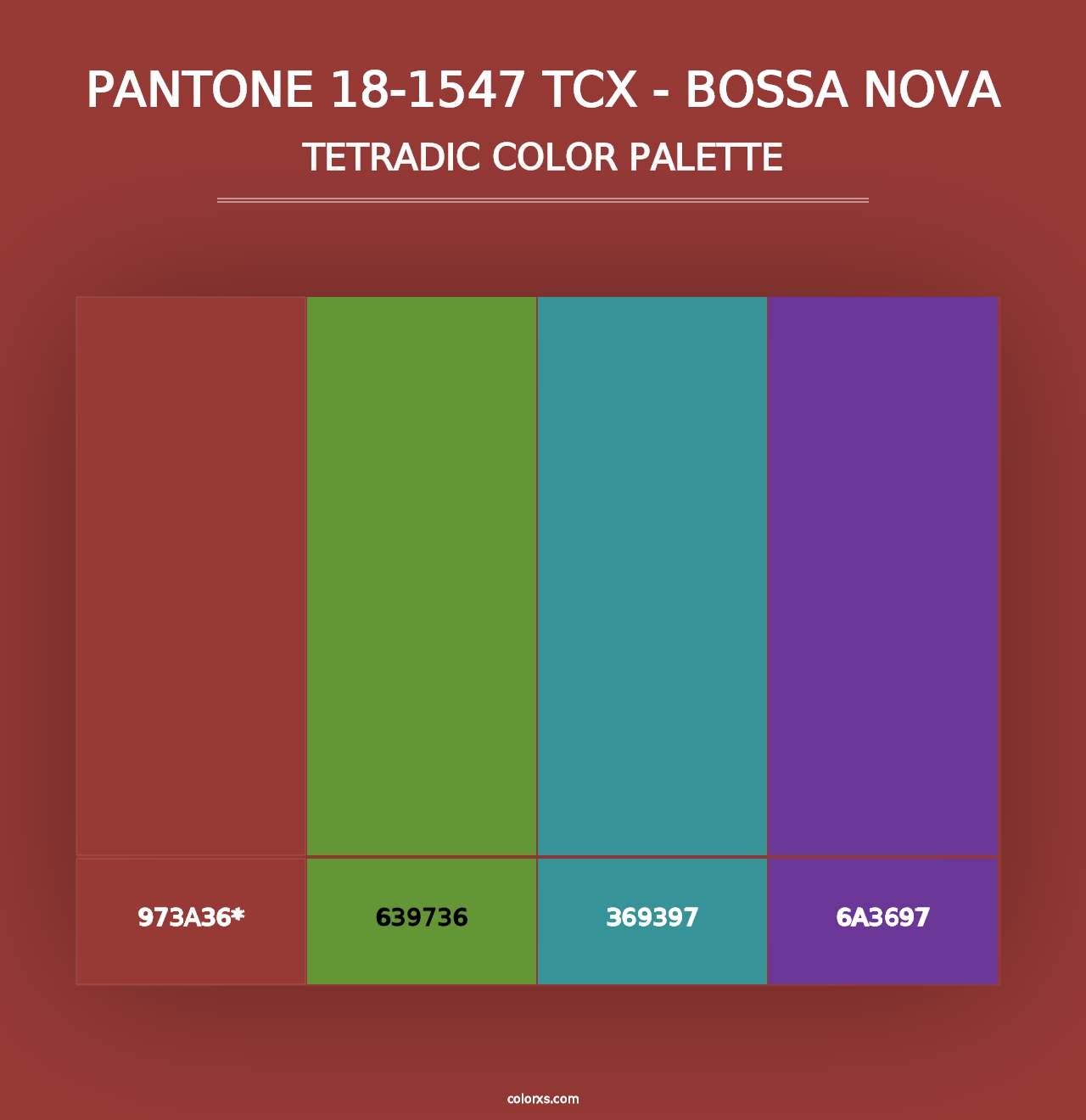 PANTONE 18-1547 TCX - Bossa Nova - Tetradic Color Palette