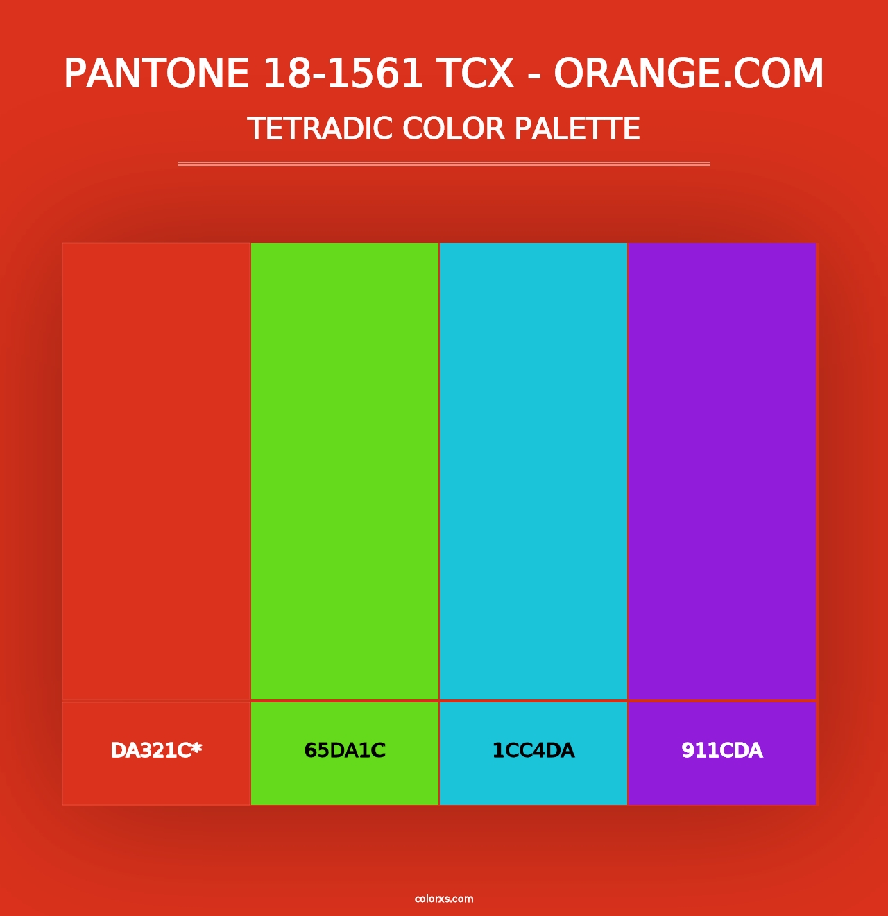 PANTONE 18-1561 TCX - Orange.com - Tetradic Color Palette