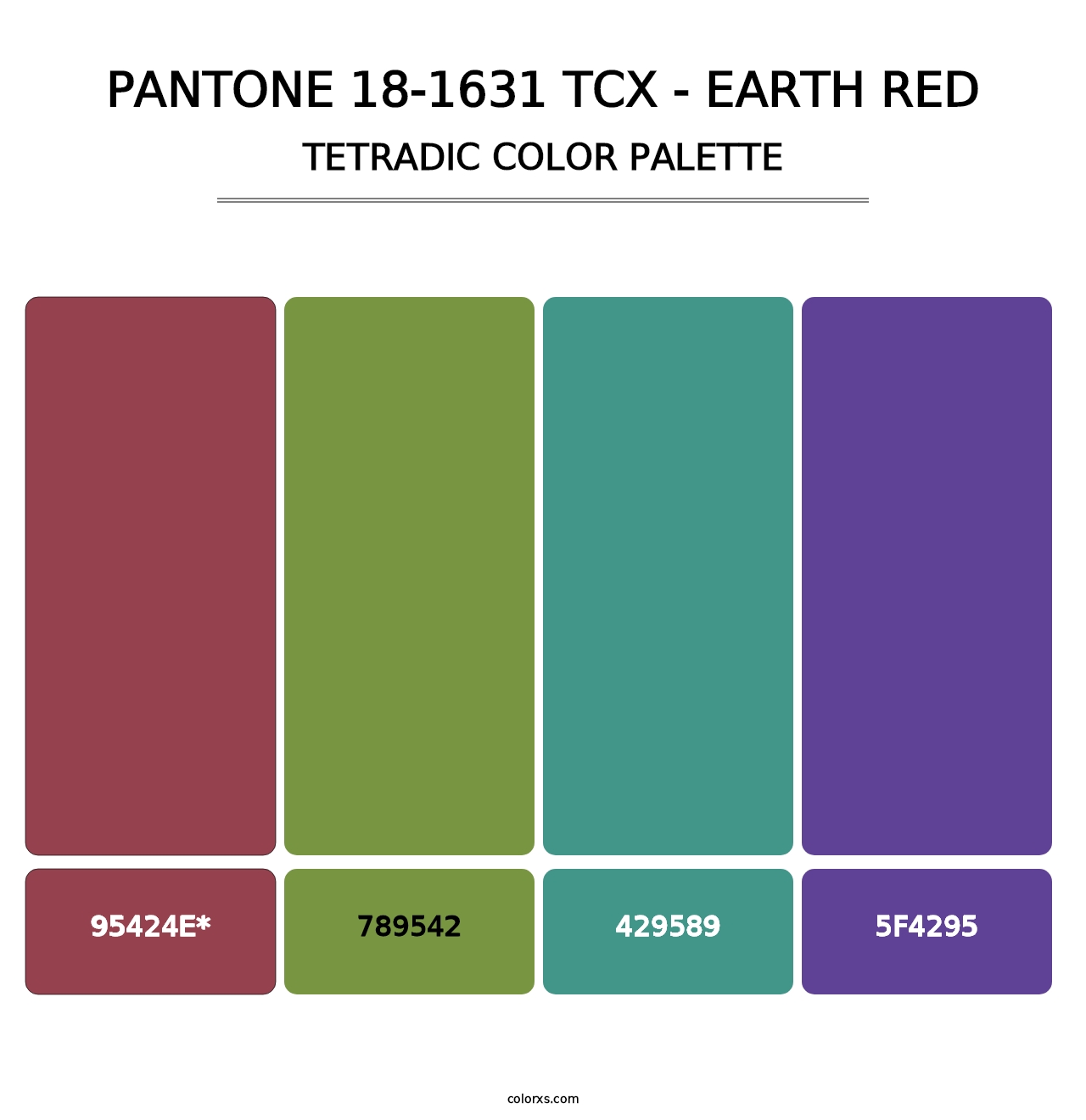 PANTONE 18-1631 TCX - Earth Red - Tetradic Color Palette