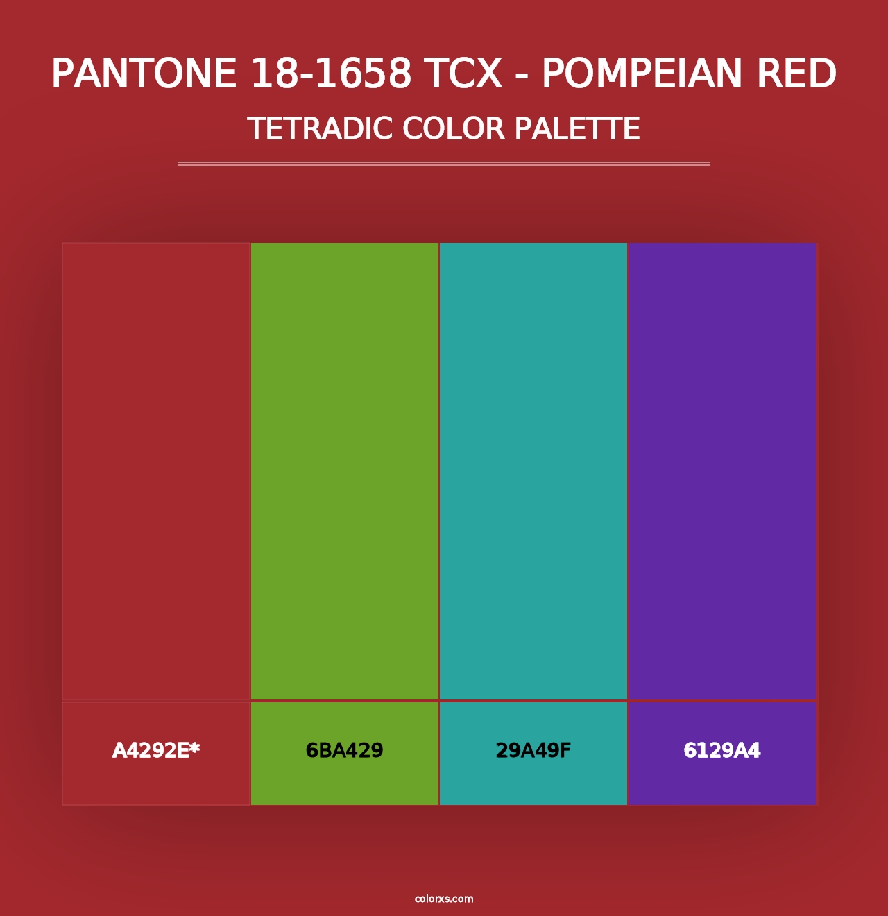 PANTONE 18-1658 TCX - Pompeian Red - Tetradic Color Palette