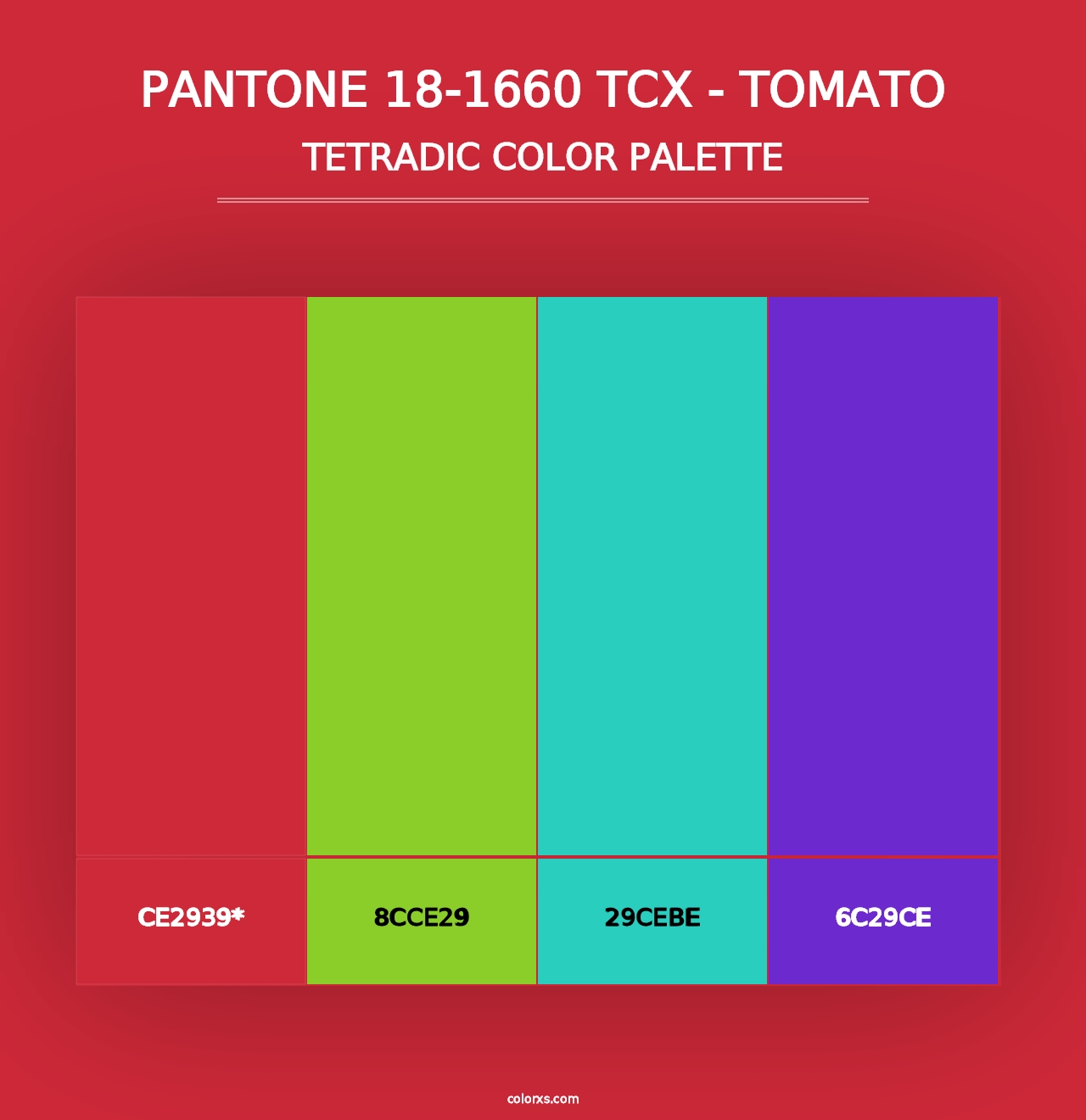 PANTONE 18-1660 TCX - Tomato - Tetradic Color Palette