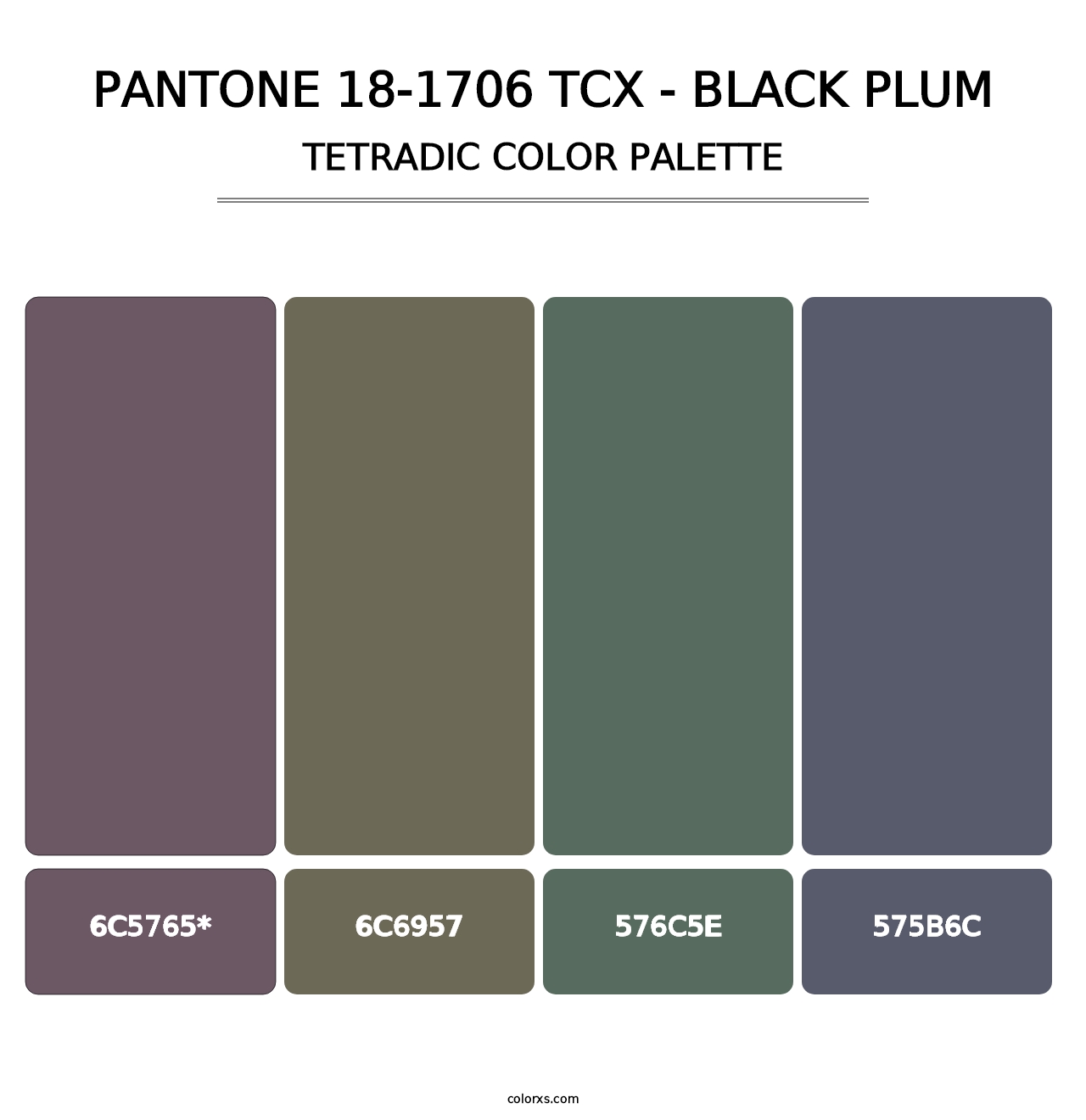 PANTONE 18-1706 TCX - Black Plum - Tetradic Color Palette