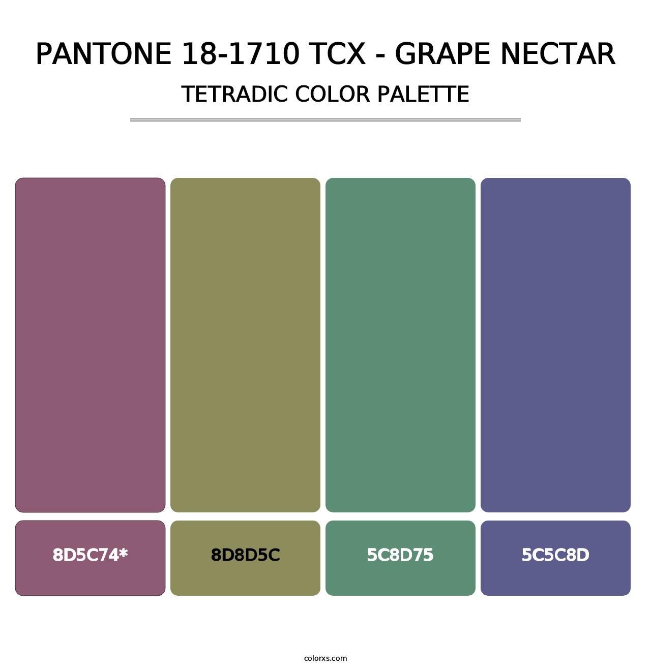 PANTONE 18-1710 TCX - Grape Nectar - Tetradic Color Palette