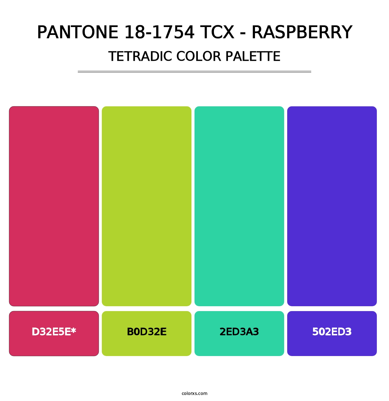 PANTONE 18-1754 TCX - Raspberry - Tetradic Color Palette