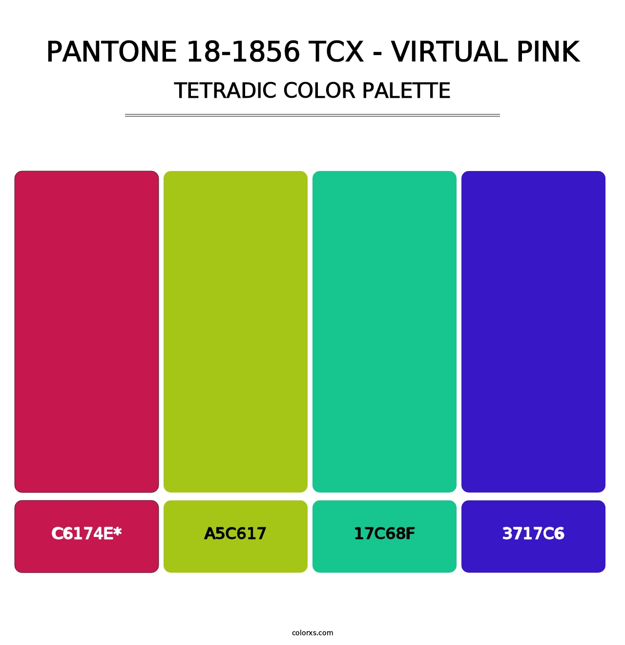 PANTONE 18-1856 TCX - Virtual Pink - Tetradic Color Palette