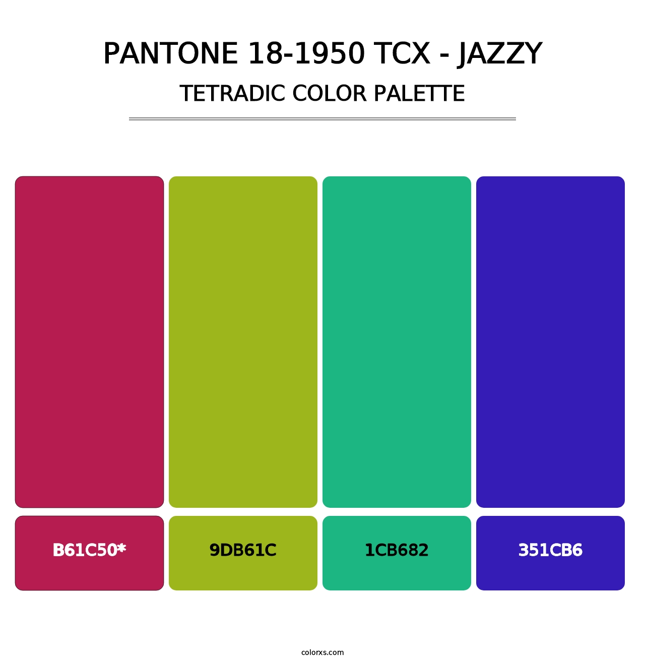 PANTONE 18-1950 TCX - Jazzy - Tetradic Color Palette