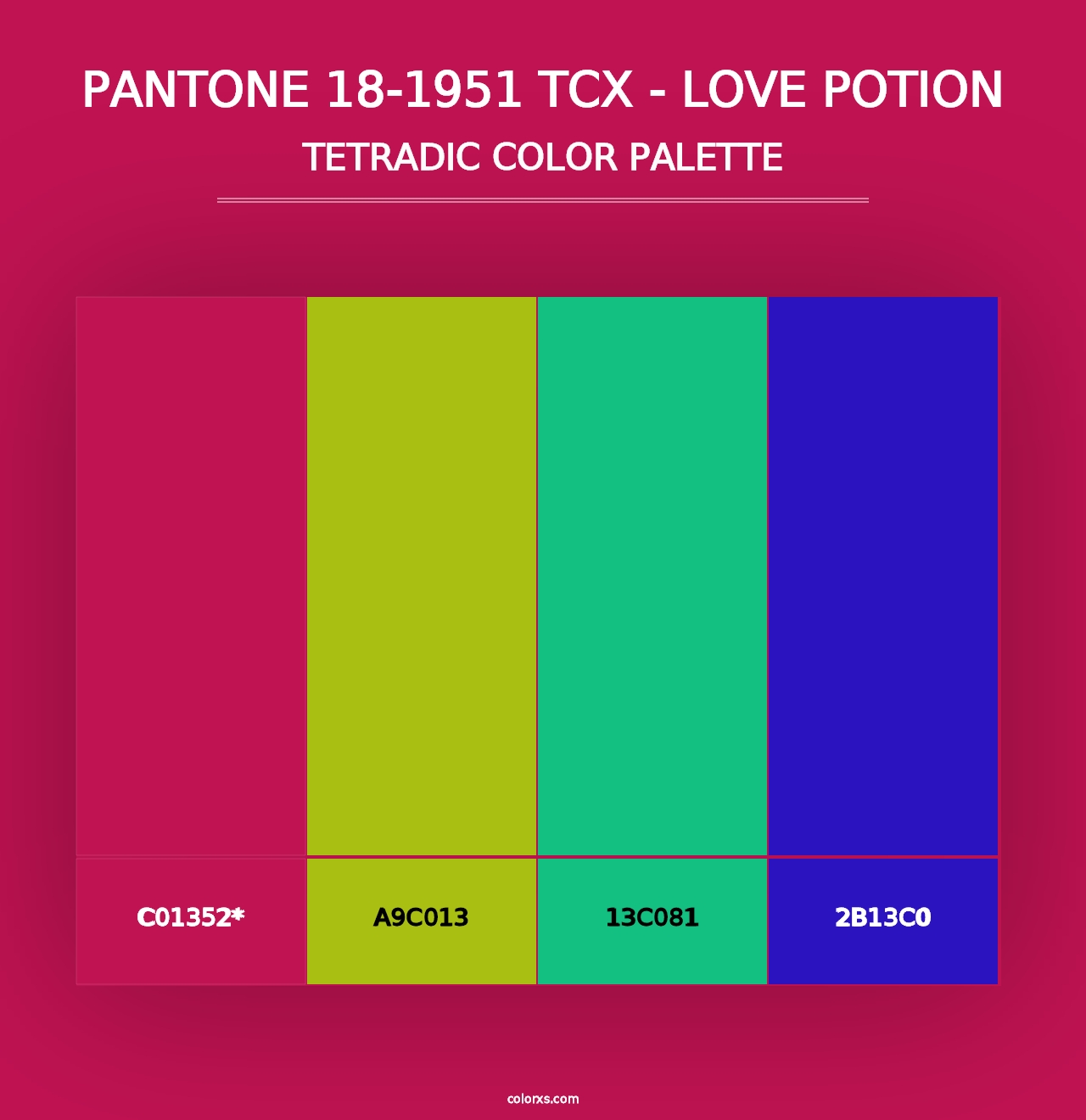 PANTONE 18-1951 TCX - Love Potion - Tetradic Color Palette