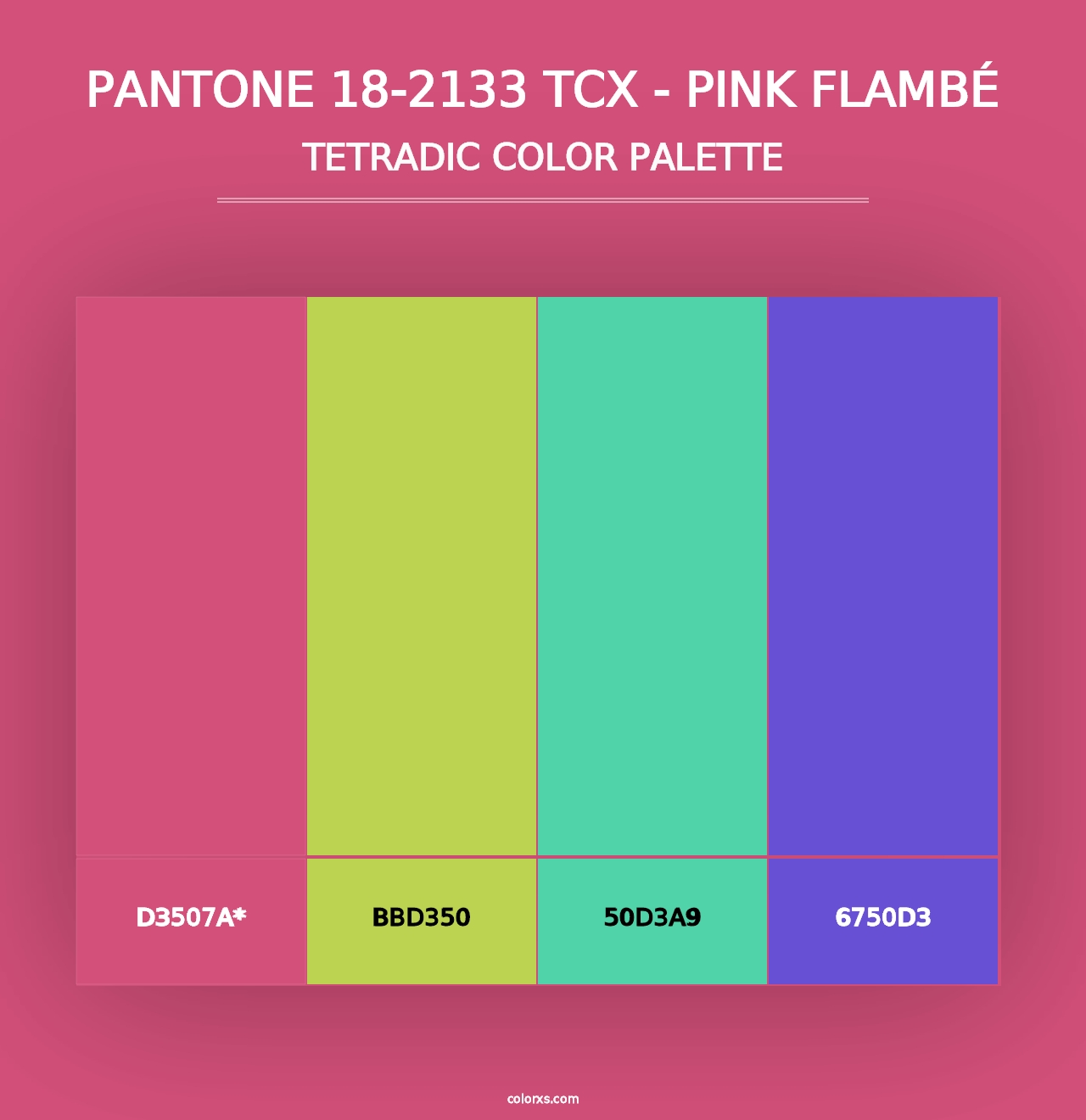 PANTONE 18-2133 TCX - Pink Flambé - Tetradic Color Palette