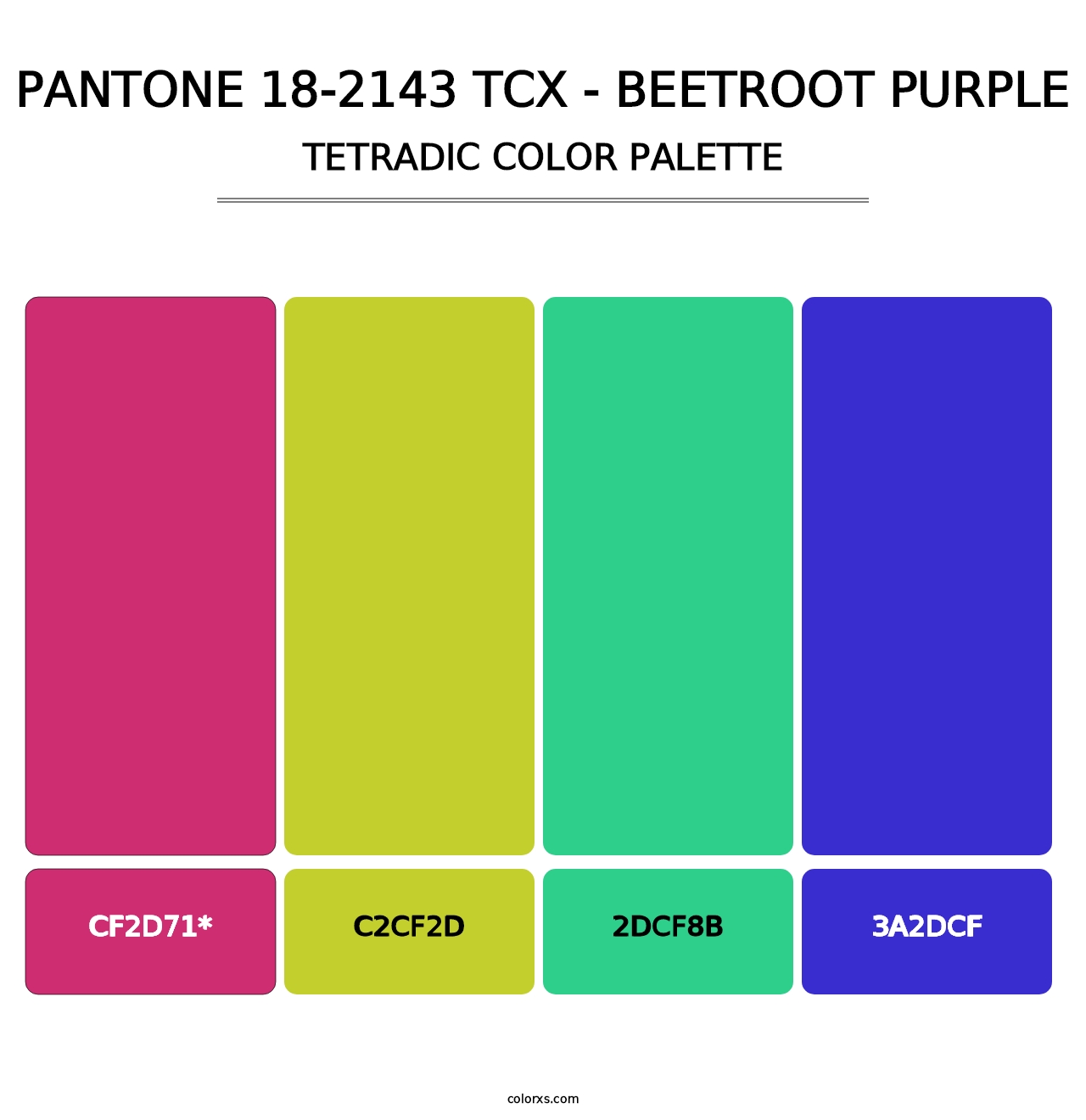 PANTONE 18-2143 TCX - Beetroot Purple - Tetradic Color Palette