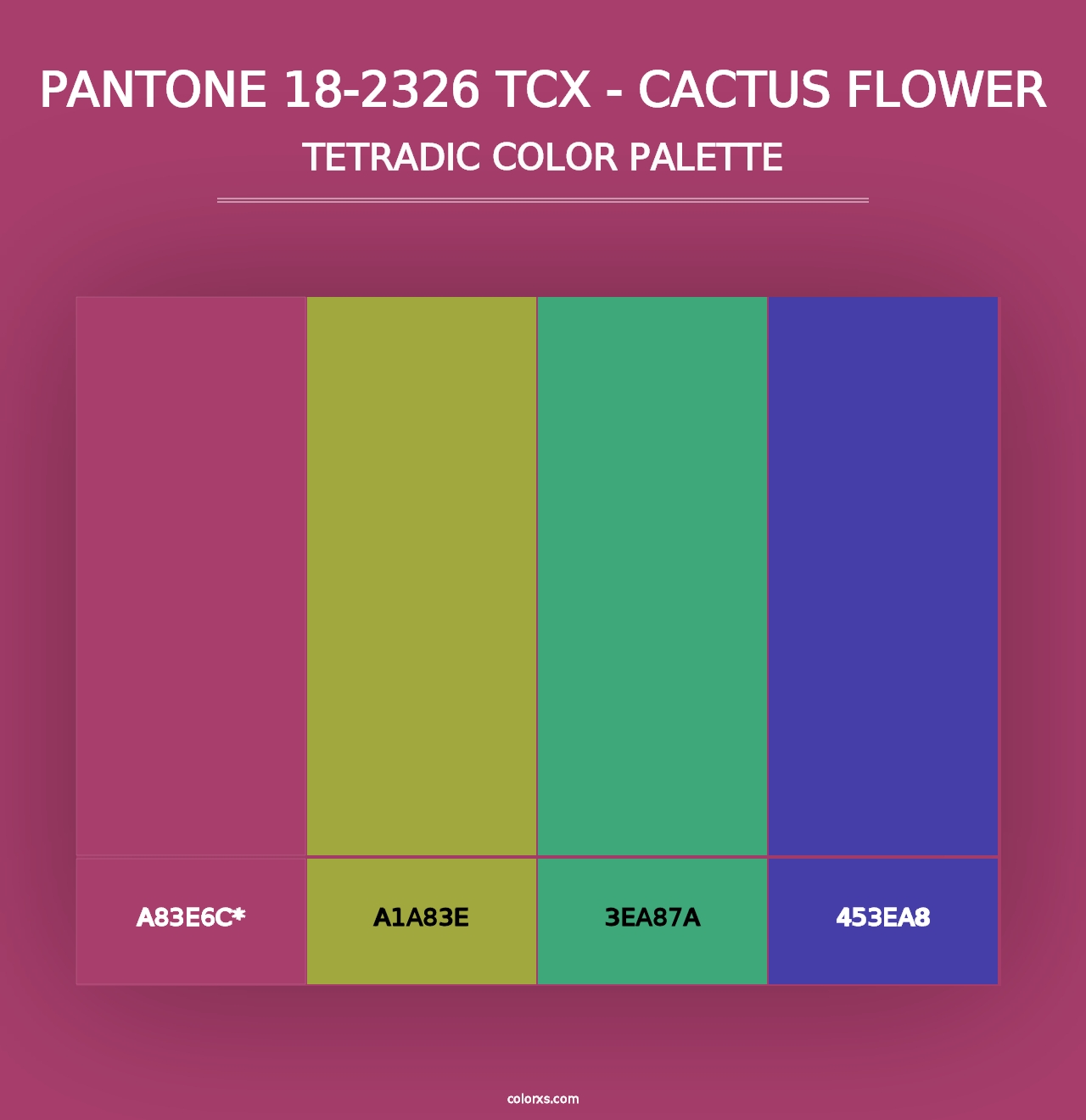 PANTONE 18-2326 TCX - Cactus Flower - Tetradic Color Palette