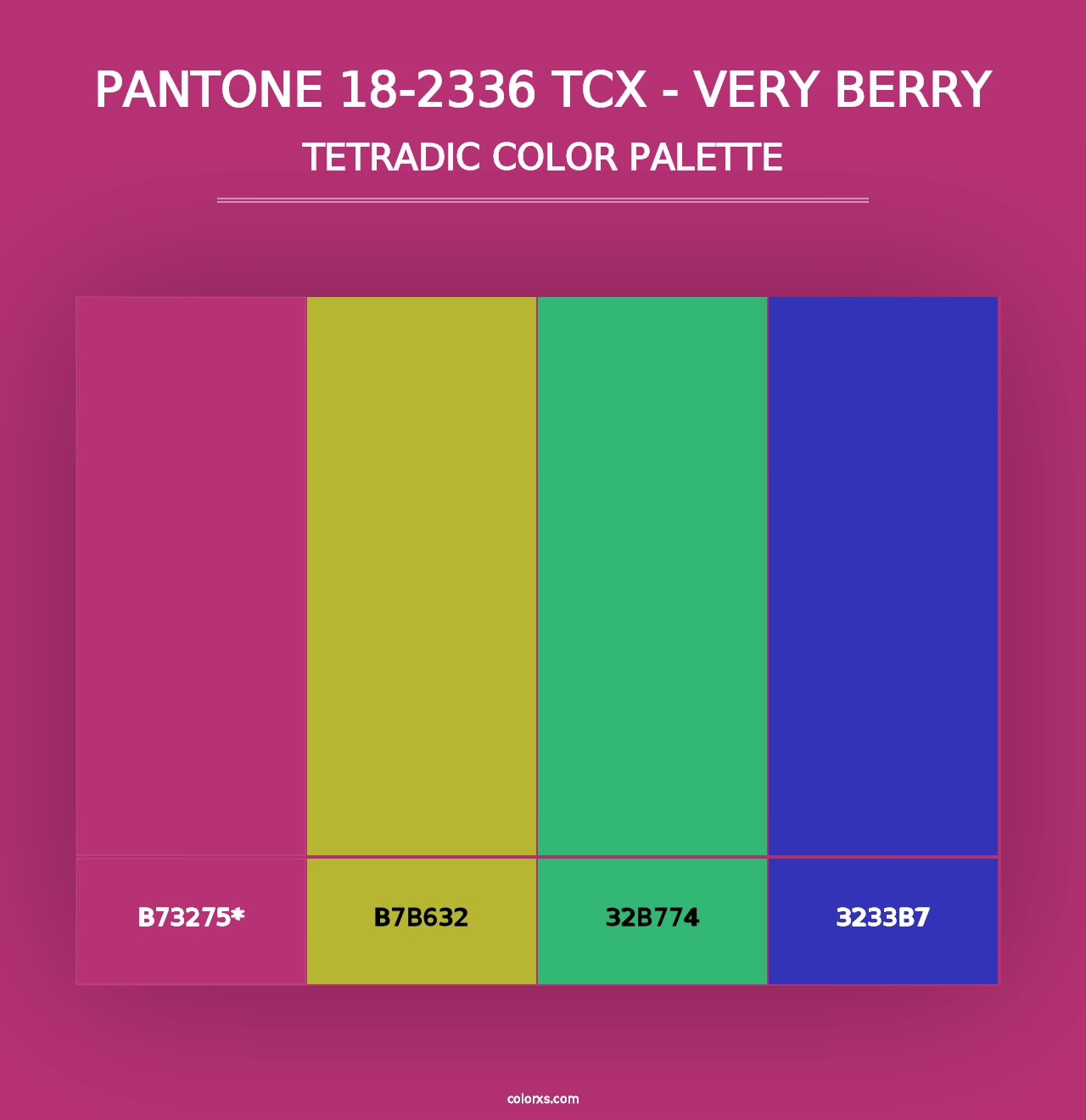 PANTONE 18-2336 TCX - Very Berry - Tetradic Color Palette