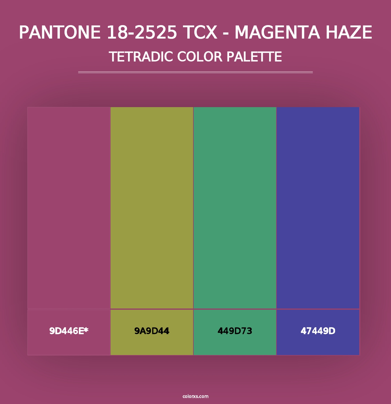 PANTONE 18-2525 TCX - Magenta Haze - Tetradic Color Palette