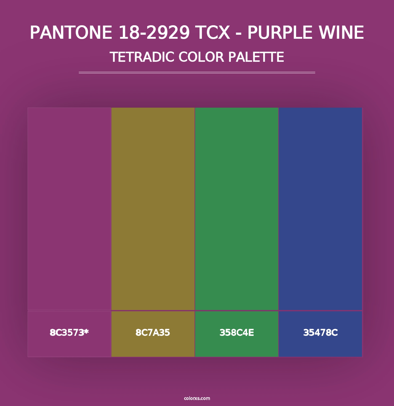 PANTONE 18-2929 TCX - Purple Wine - Tetradic Color Palette